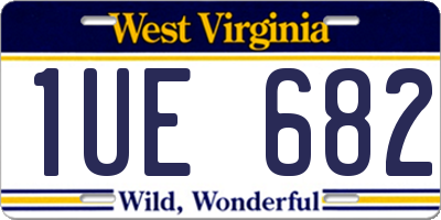 WV license plate 1UE682