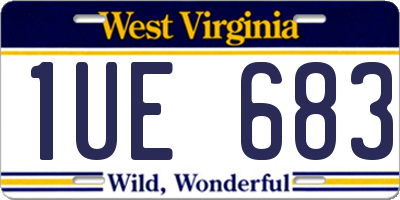 WV license plate 1UE683