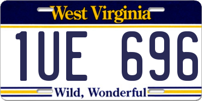WV license plate 1UE696