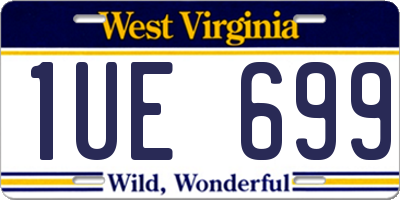 WV license plate 1UE699