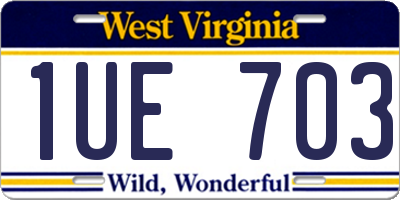 WV license plate 1UE703
