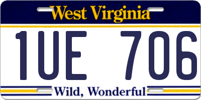 WV license plate 1UE706