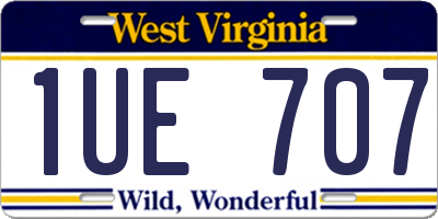 WV license plate 1UE707