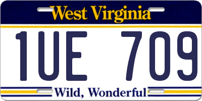 WV license plate 1UE709