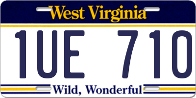 WV license plate 1UE710