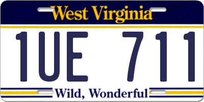 WV license plate 1UE711