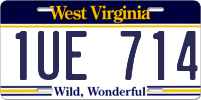 WV license plate 1UE714