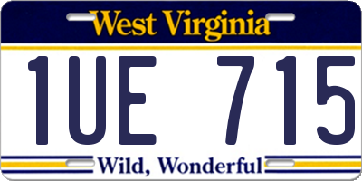 WV license plate 1UE715