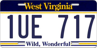 WV license plate 1UE717