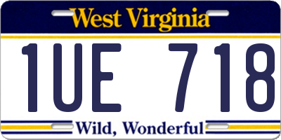 WV license plate 1UE718