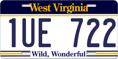 WV license plate 1UE722