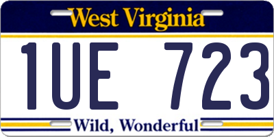 WV license plate 1UE723