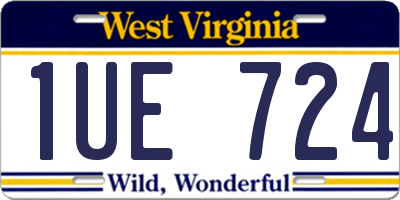 WV license plate 1UE724