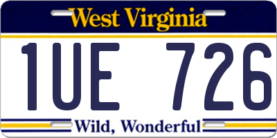 WV license plate 1UE726