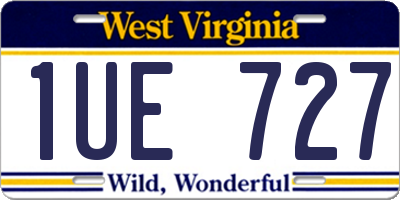 WV license plate 1UE727