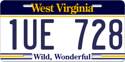 WV license plate 1UE728