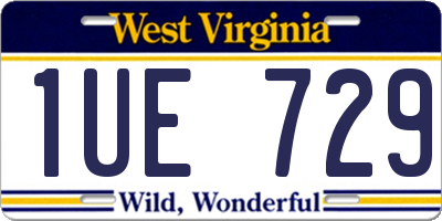 WV license plate 1UE729