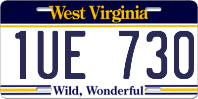WV license plate 1UE730
