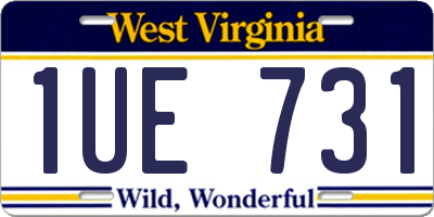 WV license plate 1UE731