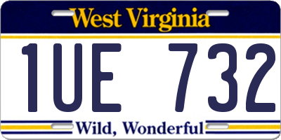 WV license plate 1UE732