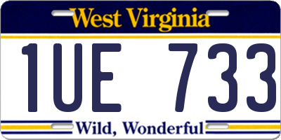 WV license plate 1UE733