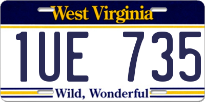 WV license plate 1UE735