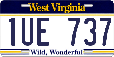 WV license plate 1UE737
