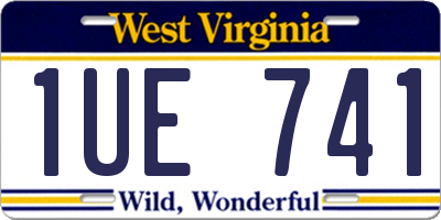 WV license plate 1UE741