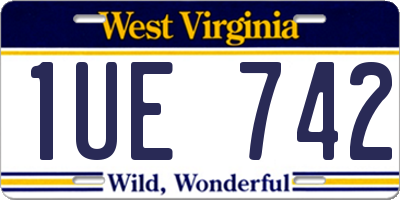 WV license plate 1UE742