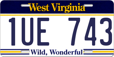 WV license plate 1UE743