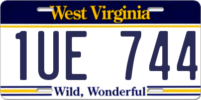 WV license plate 1UE744