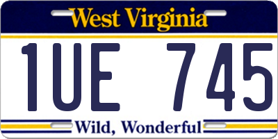 WV license plate 1UE745