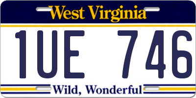 WV license plate 1UE746