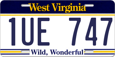 WV license plate 1UE747