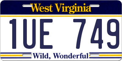 WV license plate 1UE749