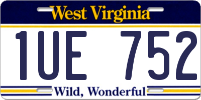 WV license plate 1UE752