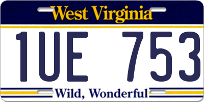 WV license plate 1UE753