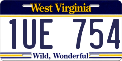 WV license plate 1UE754