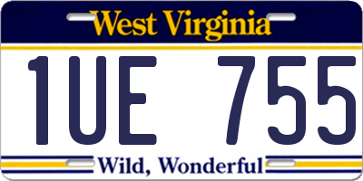 WV license plate 1UE755