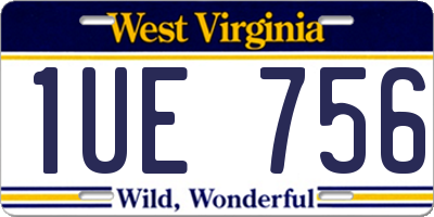 WV license plate 1UE756