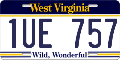 WV license plate 1UE757