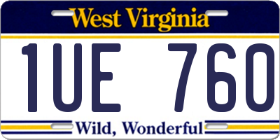 WV license plate 1UE760