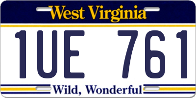 WV license plate 1UE761