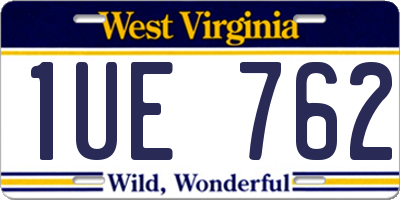 WV license plate 1UE762