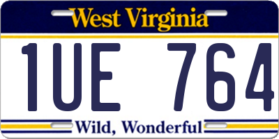 WV license plate 1UE764