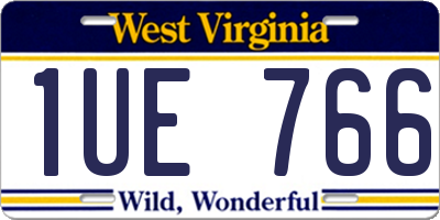 WV license plate 1UE766