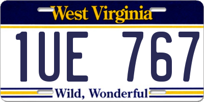 WV license plate 1UE767