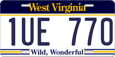 WV license plate 1UE770