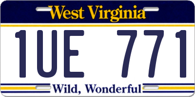 WV license plate 1UE771