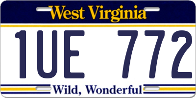 WV license plate 1UE772